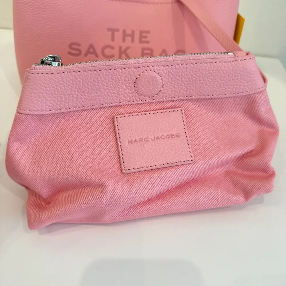 Marc Jacobs Women's Ribbon Pink The Mini Sack Leather Top Handle Bag Authentic - Picture 12 of 16
